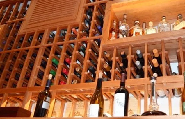 cork forward custom wooden racking home wine cellar